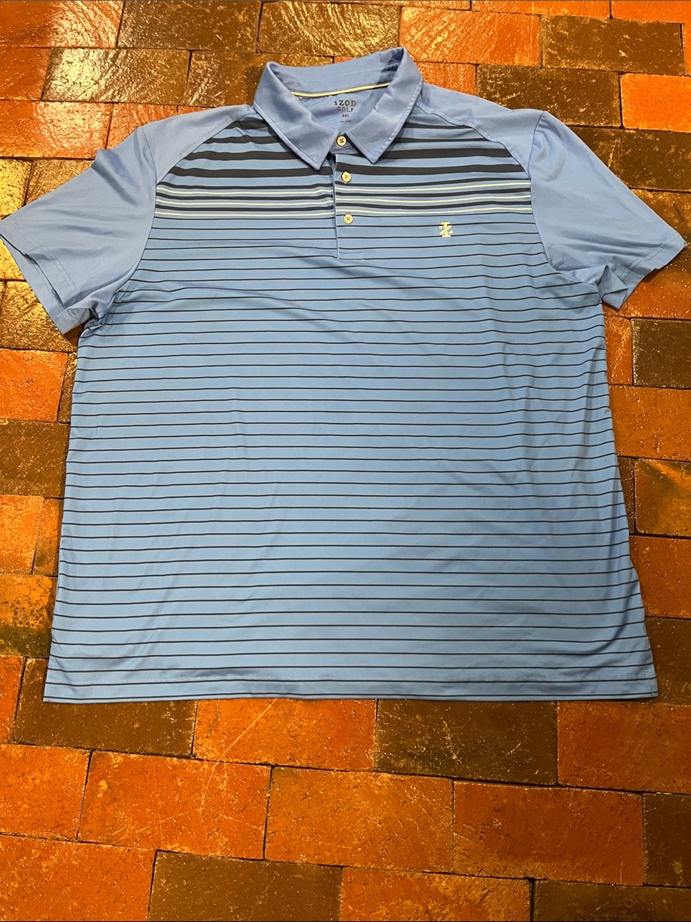 Izod GOLF XXL polo short sleeve blue striped 3363